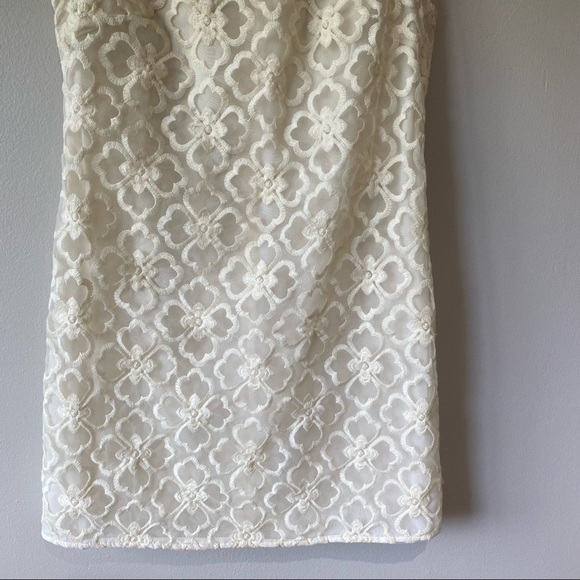 NWOT Anthropologie Pim + Larkin Cream Lace Flower Design Sleeveless Dress - Picture 11 of 12